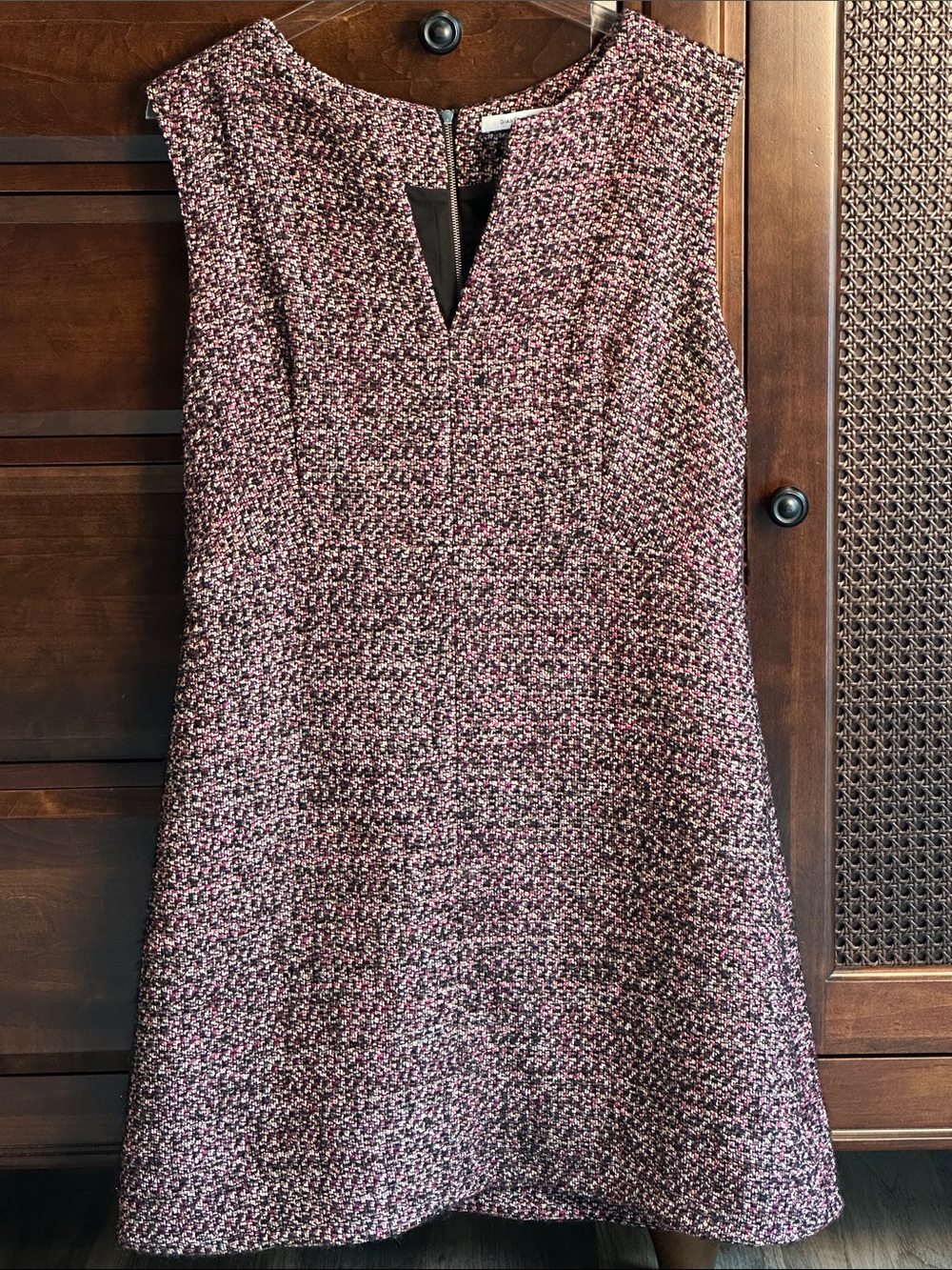 Diane Von Furstenberg Yvette’s Tweed Mini Dress Multi SIZE 14 EC